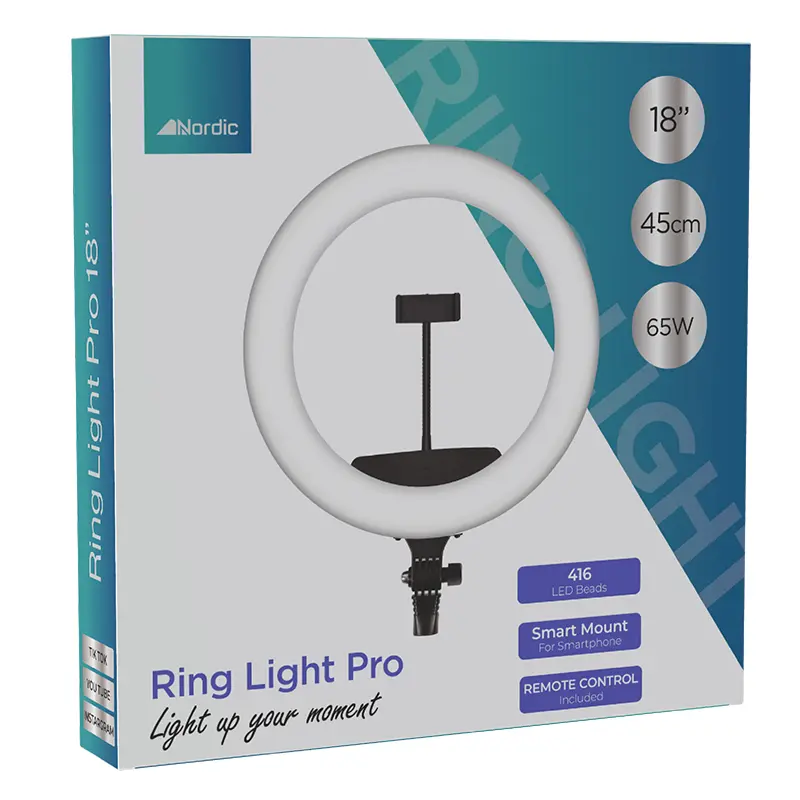 רינג לייט 45 ס"מ Nordic Light Pro 65W