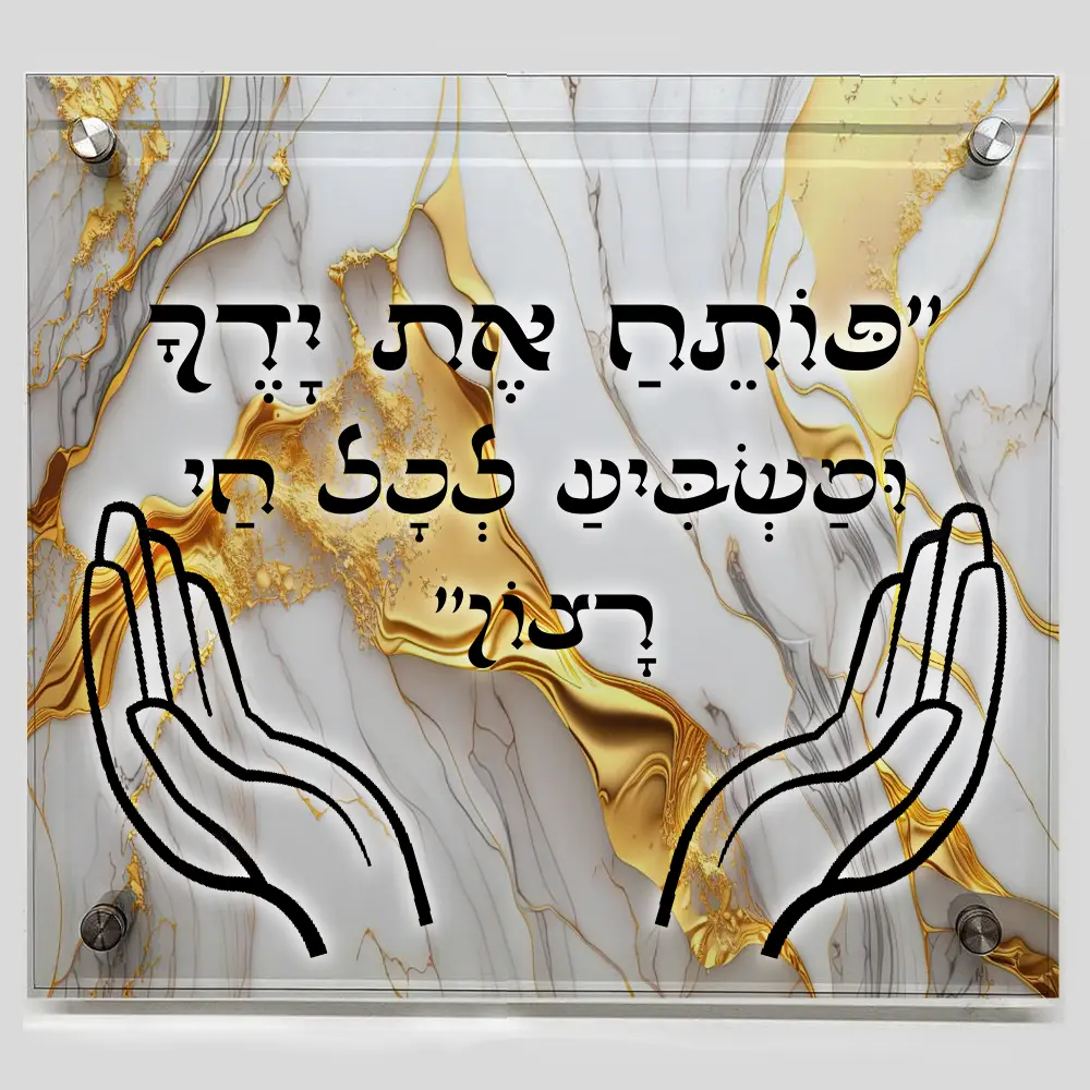 תמונת קודש - ״פותח את ידיך" עיצוב שיש