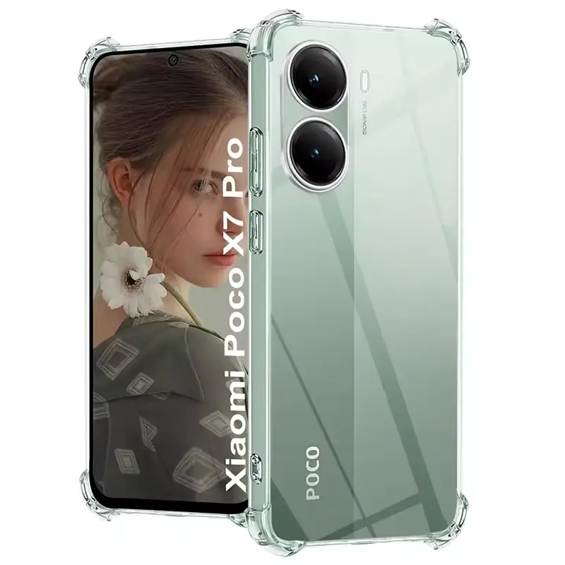 כיסוי שקוף פינות לשיומי Poco X7 Pro