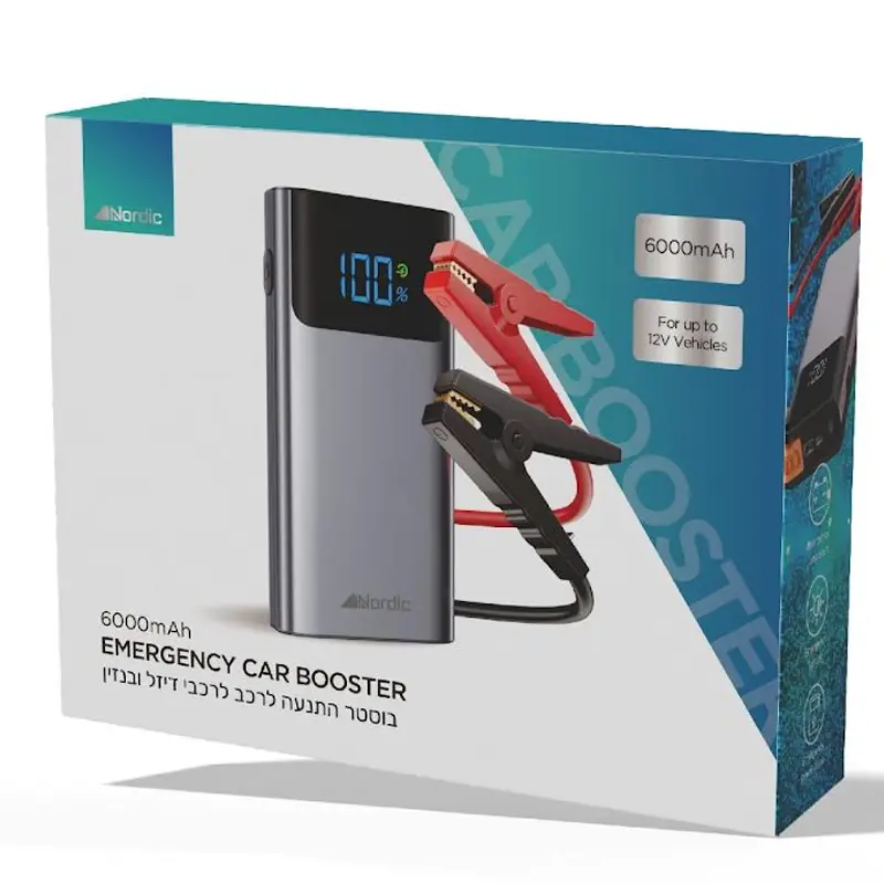 בוסטר התנעה לרכב 6000mAh 12V