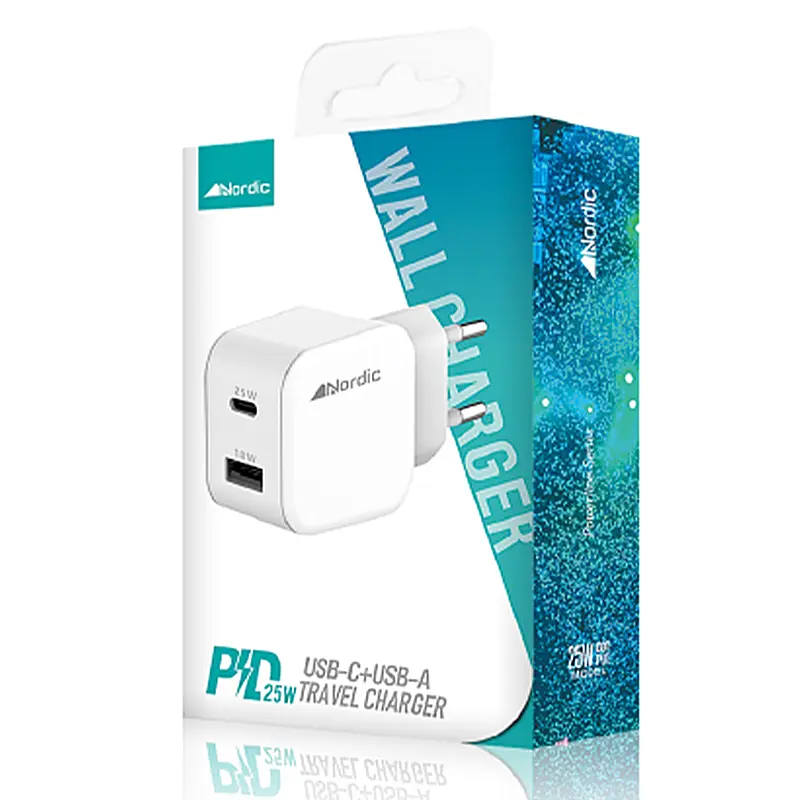 ראש מטען 25W טעינה מהירה USB-C & USB