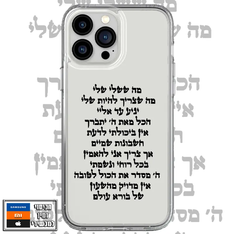כיסוי מה ששלי יגיע עד אליי